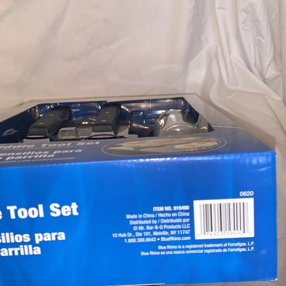 5 Piece Outdoor Griddle Tool Set w/ 2 Spatulas & Scraper Blue Rhino Razor NIB - Picture 9 of 9